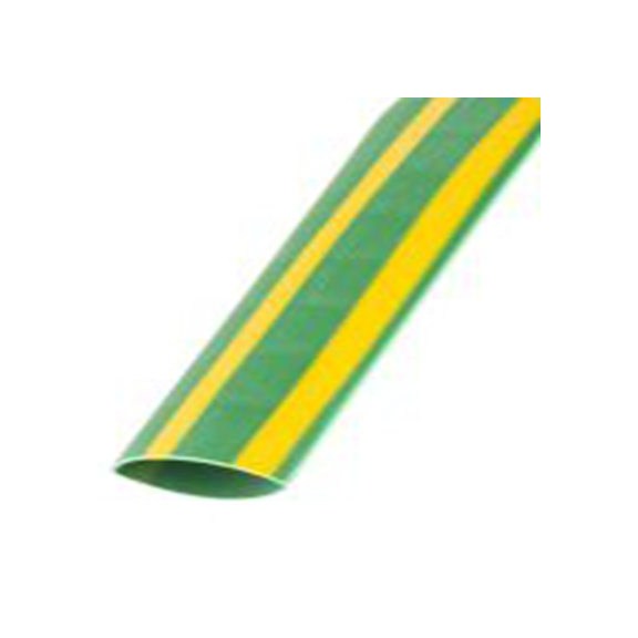 RS PRO,268-5035,RS PRO 阻燃 聚烯烃 热缩管, 绿色, 黄色, Φ19.1 mm, 1.2m长, 2:1收缩比, 9.5 mm收缩径