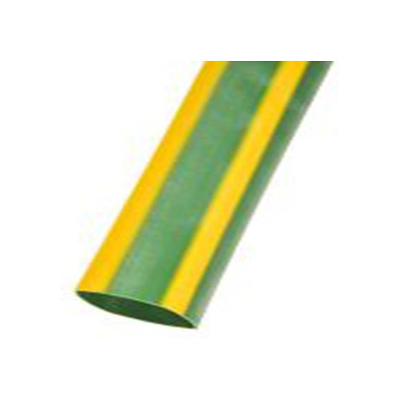 RS PRO,268-5041,RS PRO 阻燃 聚烯烃 热缩管, 绿色, 黄色, Φ25.4 mm, 1.2m长, 2:1收缩比, 12.7 mm收缩径
