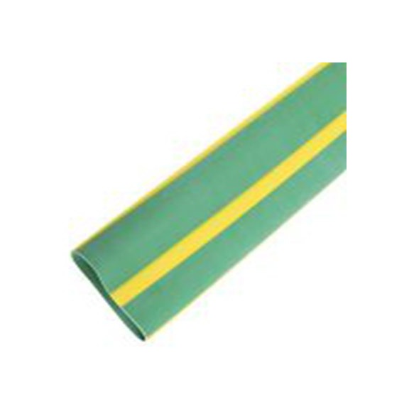 RS PRO,268-5057,RS PRO 阻燃 聚烯烃 热缩管, 黄色, 绿色, Φ38.1 mm, 1.2m长, 2:1收缩比, 19.1 mm收缩径