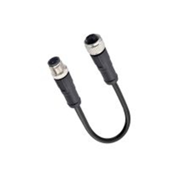 RS PRO,282-5434,RS PRO 电缆, 5 m长 4, 直向 公 4转直 母插, 聚氯乙烯 黑色护套, IP40