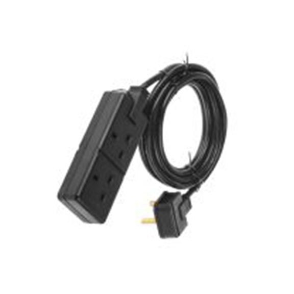 RS PRO,296-3644,黑色 延长线, 额定电压24 V, 2个 G 型插座, 电缆长4 m