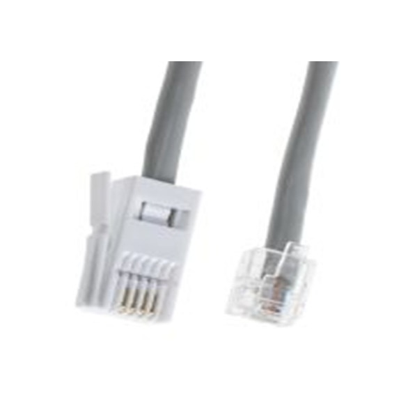 RS PRO,439-0127,电话延长线, RJ11 母插转 BT 5 m 公, 灰色护套