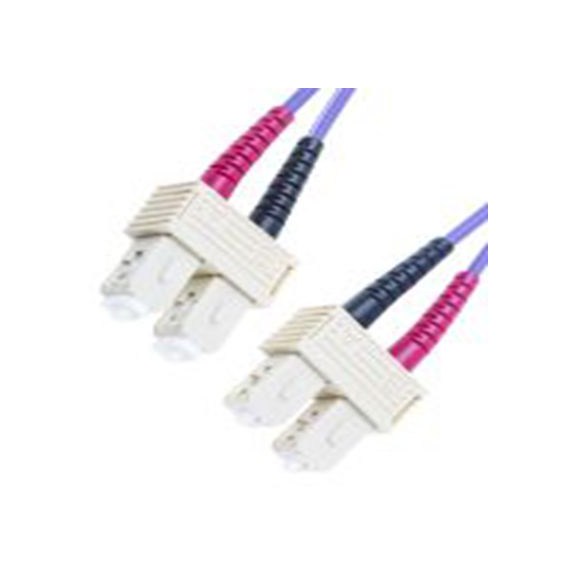 RS PRO,536-6557,OM3 单工/双工 光纤电缆, 5 m长, Φ125 μm线芯, 低烟，无卤 紫色, 浅绿色护套