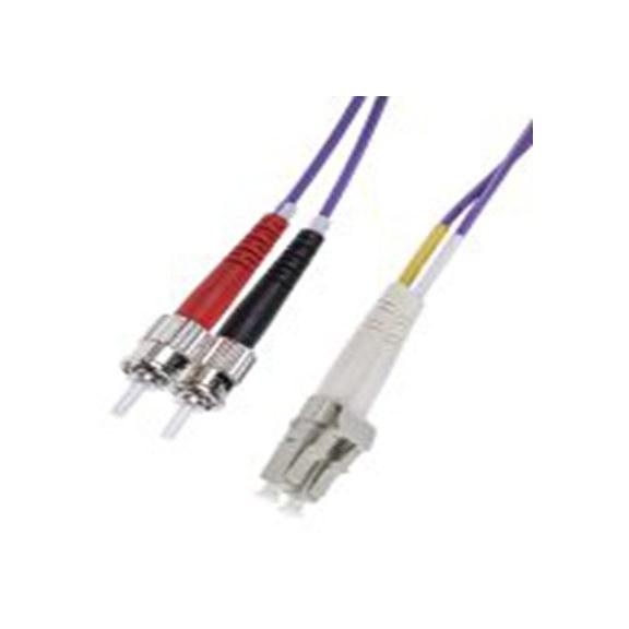 RS PRO,536-6816,OM3 多模 光纤电缆, 2 m长, Φ125 μm线芯, 低烟，无卤 紫色, 浅绿色护套