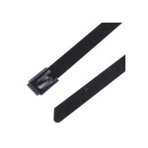 RS PRO,547-4377,聚酯涂层不锈钢 电缆扎带, 滚珠, 阻燃, 无卤素, 金属, 360 mm长x7.9 mm宽, 539N拉伸强度