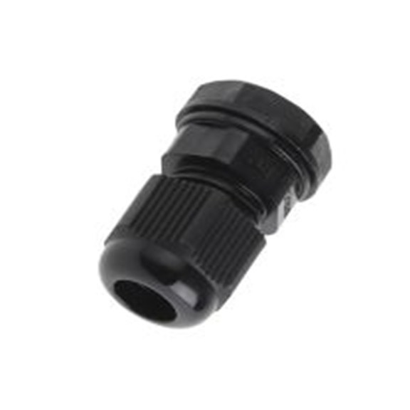 RS PRO,669-4654,尼龙 66 电缆接头, M12, 3 mm至6.5 mm线径, IP68, 黑色 包括锁紧螺母