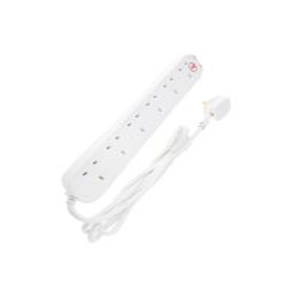 RS PRO,696-3660,白色 延长线, 额定电压24V, 6个 G 型插座, 电缆长2 m