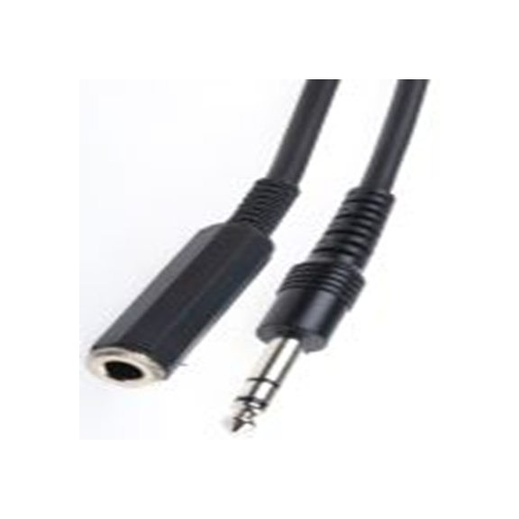 RS PRO,742-4567,RS PRO 辅助电缆, 6.35 mm 立体声插孔 公转6.35 mm 立体声插孔 母插, 3 m长, 黑色