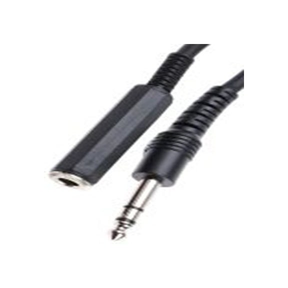 RS PRO,742-4576,RS PRO 辅助电缆, 6.35 mm 立体声插孔 公转6.35 mm 立体声插孔 母插, 5 m长, 黑色