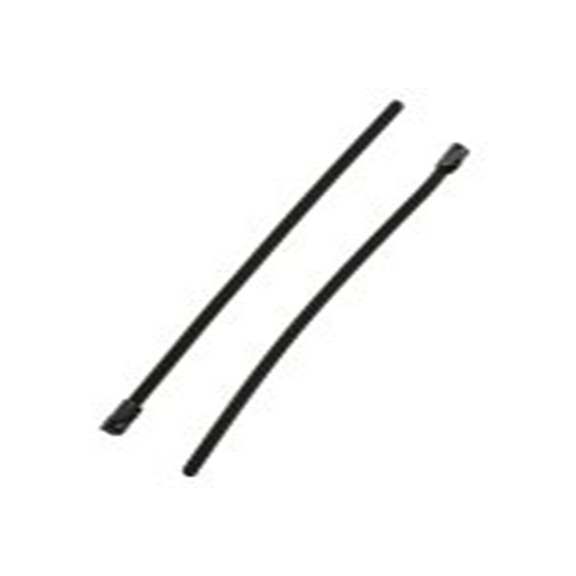 RS PRO,743-6197,聚酯涂层不锈钢 电缆扎带, 滚珠, 无卤素, 阻燃, 黑色, 150 mm长x4.6 mm宽, 436.1N拉伸强度