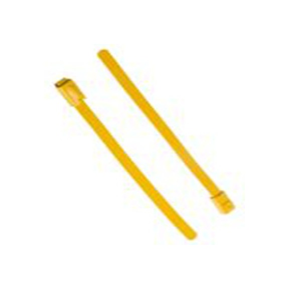 RS PRO,743-6239,聚酯涂层不锈钢 电缆扎带, 滚珠, 阻燃, 无卤素, 黄色, 100 mm长x4.6 mm宽, 436.1N拉伸强度