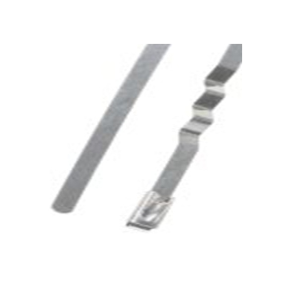 RS PRO,743-6330,316 不锈钢 电缆扎带, 之字形, 阻燃, 金属, 150 mm长x4.6 mm宽, 436.1N拉伸强度