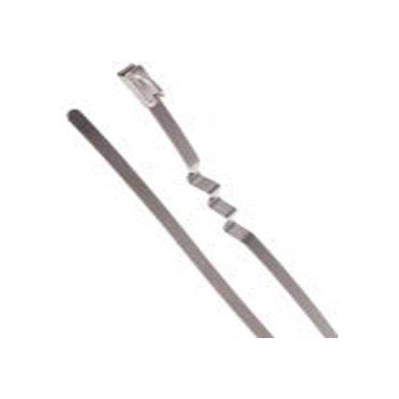 RS PRO,743-6333,316 不锈钢 电缆扎带, 之字形, 阻燃, 金属, 100 mm长x4.6 mm宽, 436.1N拉伸强度