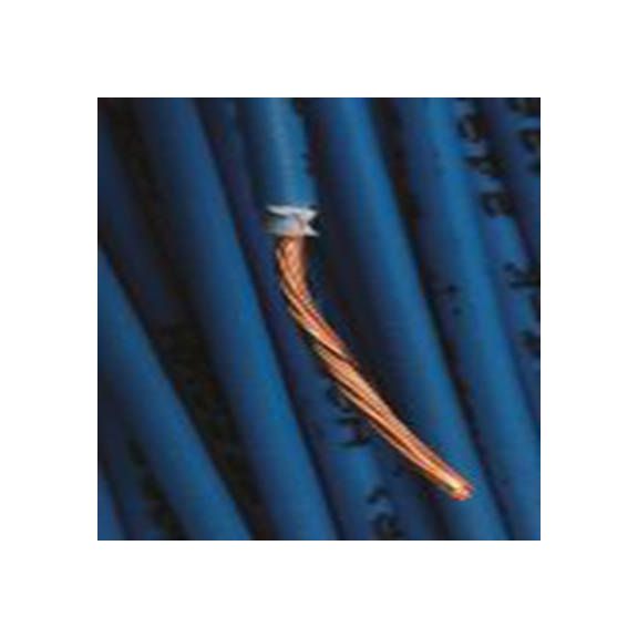 RS PRO,763-7570,蓝色 单芯 2491B 架空电缆, 0.75 mm², 100 m长 24/0.2 mm, 18 AWG 交联低烟, 500 V, 最高90 °C, H05Z-K系列