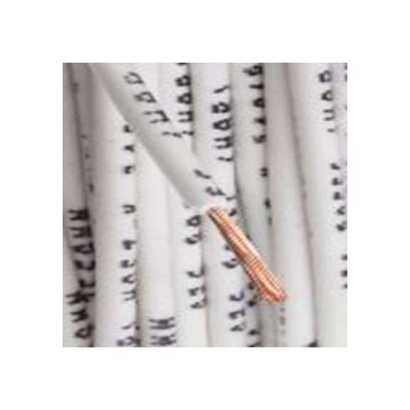 RS PRO,763-7583,白色 单芯 柔性 架空电缆, 0.75 mm², 100 m长 24/0.2 mm, 18 AWG 交联低烟, 500 V, 最高90 °C, H05Z-K系列