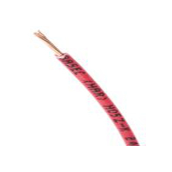 RS PRO,763-7589,红色 单芯 2491B 架空电缆, 0.75 mm², 100 m长 24/0.2 mm, 18 AWG 无卤, 500 V, 最高90 °C, H05Z-K系列