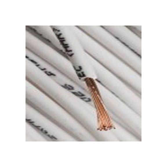 RS PRO,763-7628,白色 单芯 2491B 架空电缆, 1.5 mm², 100 m长 30/0.25 mm, 15 AWG 交联低烟, 750 V, 最高90 °C, H07Z-K系列