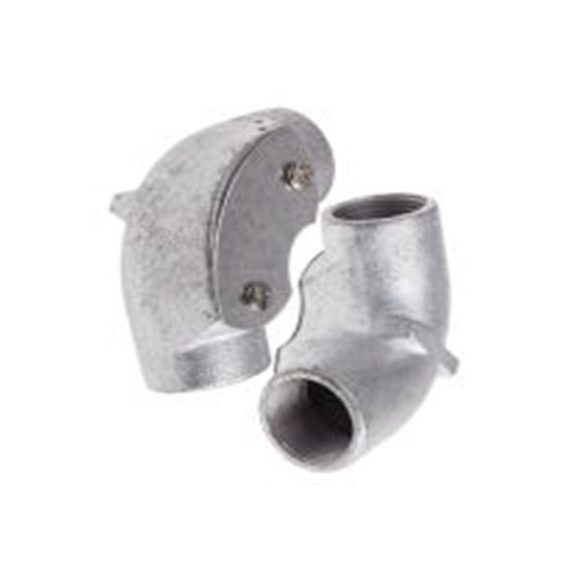 RS PRO,763-9214,电缆导管 导管配件, 钢制, 25 mm标称尺寸, 镀锌表面, 银色