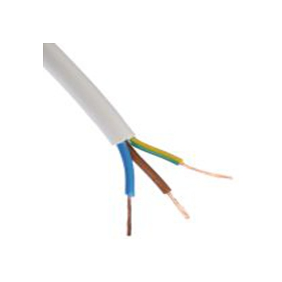 RS PRO,775-6066,三芯, 100 m长 电源电缆, 300 V, 500 V, 白色 聚氯乙烯护套 70 °C, H03VV-F系列