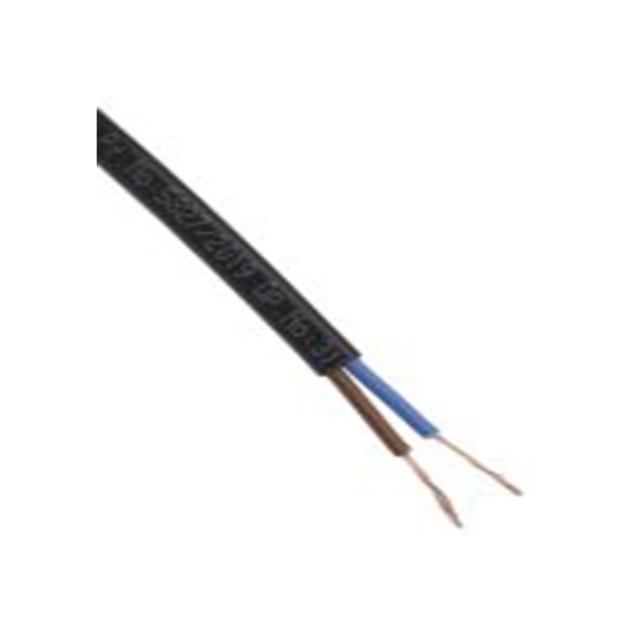 RS PRO,775-6084,2芯, 100 m长 电源电缆, 300 V, 黑色 聚氯乙烯护套 70 °C, H03VVH2-F系列