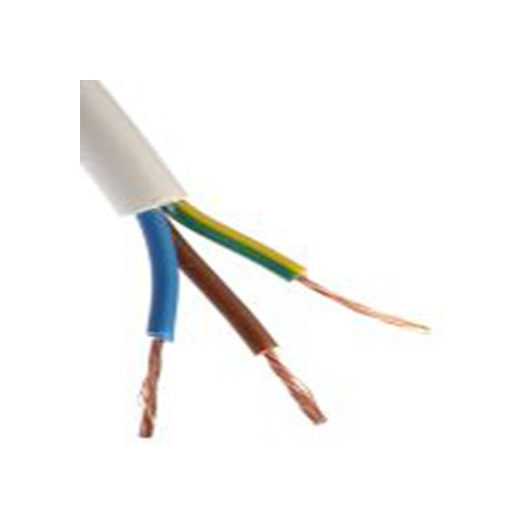 RS PRO,775-6139,三芯, 100 m长 电源电缆, 300 V, 500 V, 白色 聚氯乙烯护套 70 °C, H05VV-F系列