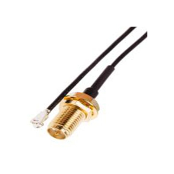 RS PRO,794-2917,同轴电缆, 200 mm长, 50 Ω, RP-SMA 母插转UFL 母插, 黑色, RPSMA-UFL系列