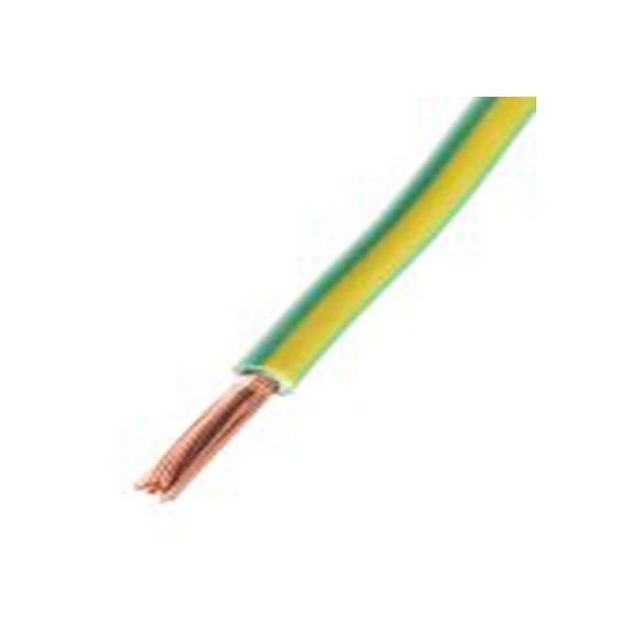 RS PRO,811-1445,绿色, 黄色 满足三项国际标准 满足三项国际标准 架空电缆, 4 mm², 100 m长 52/0.3 mm, 12 AWG 聚氯乙烯, 1 kV, H07V2-K系列