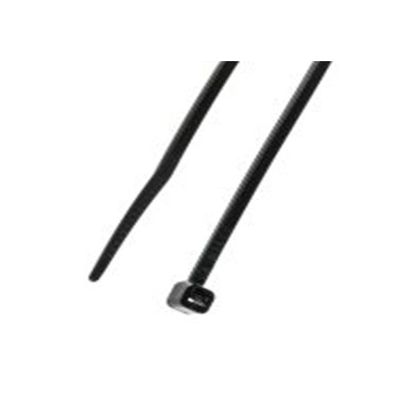 RS PRO,811-1486,尼龙 66 电缆扎带, 不易松脱, 阻燃, 黑色, 142 mm长x3.2 mm宽, 176.4N拉伸强度, RZR系列