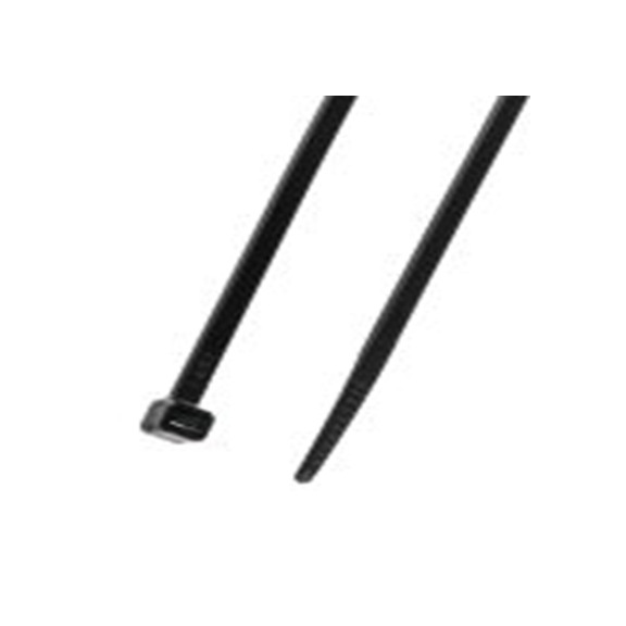 RS PRO,811-1502,尼龙 66 电缆扎带, 不易松脱, 阻燃, 黑色, 450 mm长x4.8 mm宽, 215.6N拉伸强度