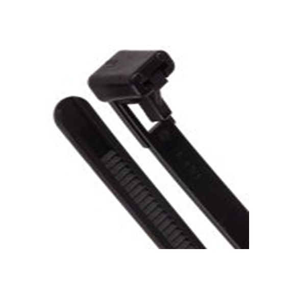 RS PRO,811-1600,尼龙 66 电缆扎带, 易松开, 阻燃, 黑色, 150 mm长x7.6 mm宽, 215.6N拉伸强度