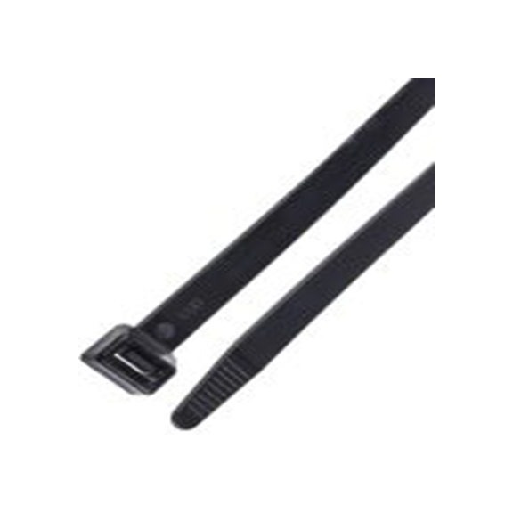 RS PRO,811-1675,尼龙 66 电缆扎带, 不易松脱, 阻燃, 黑色, 550 mm长x12.7 mm宽, 1117.2N拉伸强度