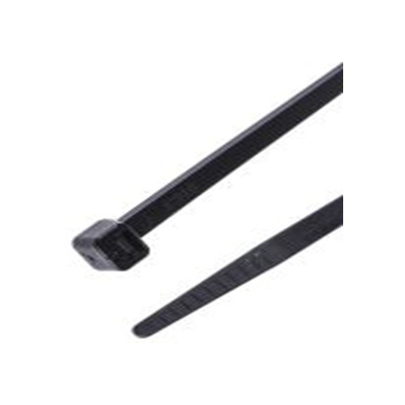 RS PRO,811-1697,尼龙 66 电缆扎带, 不易松脱, 阻燃, 黑色, 250 mm长x4.8 mm宽, 215.6N拉伸强度