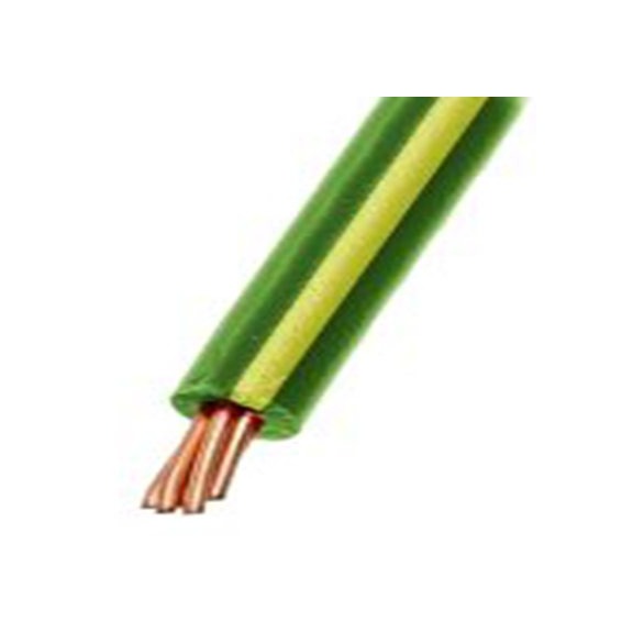 RS PRO,811-4624,绿色, 黄色 控制 绞合，棕色 架空电缆, 1.5 mm², 100 m长 7/0.53 mm, 15 AWG 聚氯乙烯, 1000 V, 最高70 °C, FLEXI