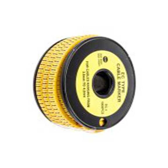 RS PRO,812-0802,RS PRO 防油 电缆标识, 滑动式固定 4.2 mm, 图例1 3 mm, 黑色 黄色, 4 mm, EC系列