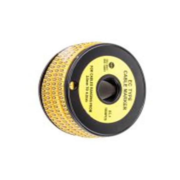 RS PRO,812-0809,RS PRO 防油 电缆标识, 滑动式固定 4.2 mm, 图例0 3 mm, 黑色 黄色, 4 mm, EC系列