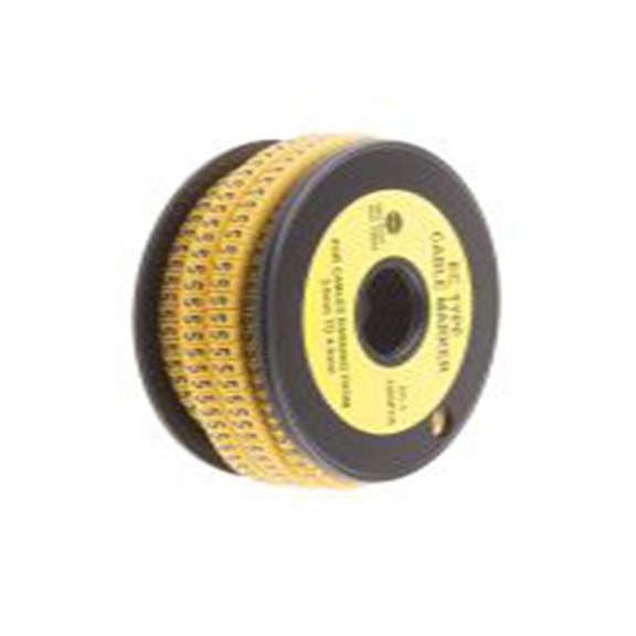 RS PRO,812-0812,RS PRO 防油 电缆标识, 滑动式固定 4.2 mm, 图例5 3 mm, 黑色 黄色, 4 mm, EC系列