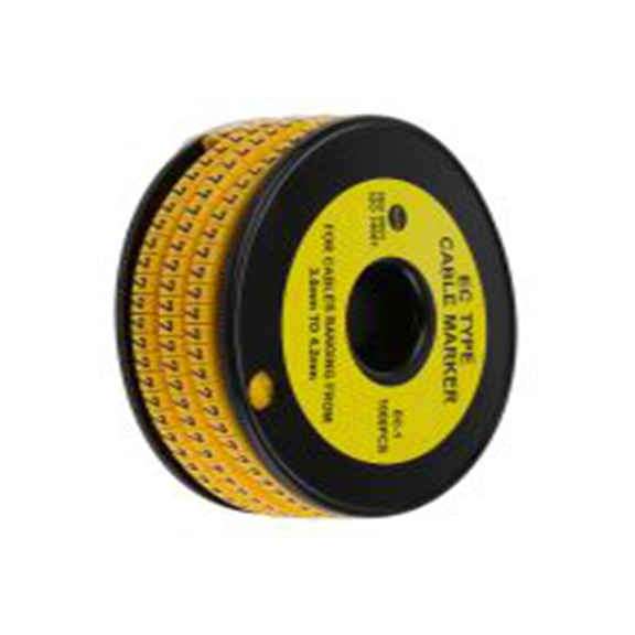 RS PRO,812-0824,RS PRO 防油 电缆标识, 滑动式固定 4.2 mm, 图例7 3 mm, 黑色 黄色, 4 mm, EC系列