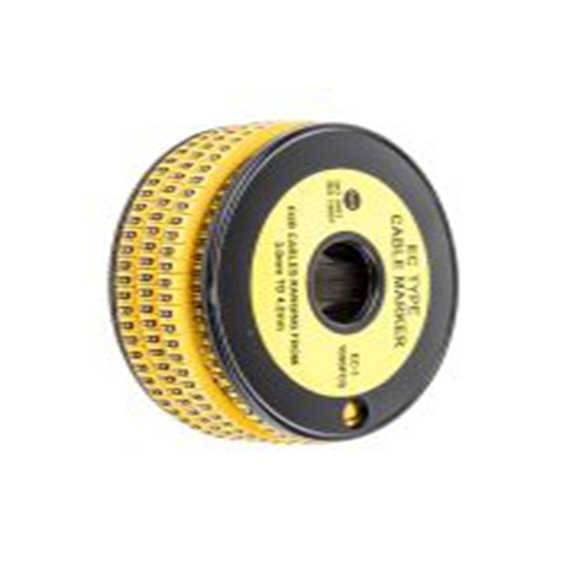 RS PRO,812-0834,RS PRO 防油 电缆标识, 滑动式固定 4.2 mm, 图例B 3 mm, 黑色 黄色, 4 mm, EC系列