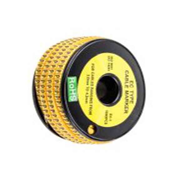 RS PRO,812-0880,RS PRO 防油 电缆标识, 滑动式固定 4.2 mm, 图例P 3 mm, 黑色 黄色, 4 mm, EC系列