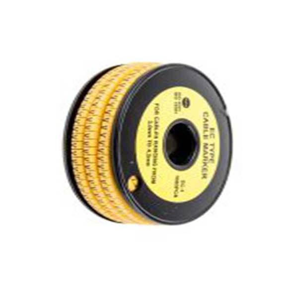 RS PRO,812-0903,RS PRO 防油 电缆标识, 滑动式固定 4.2 mm, 图例V 3 mm, 黑色 黄色, 4 mm, EC系列