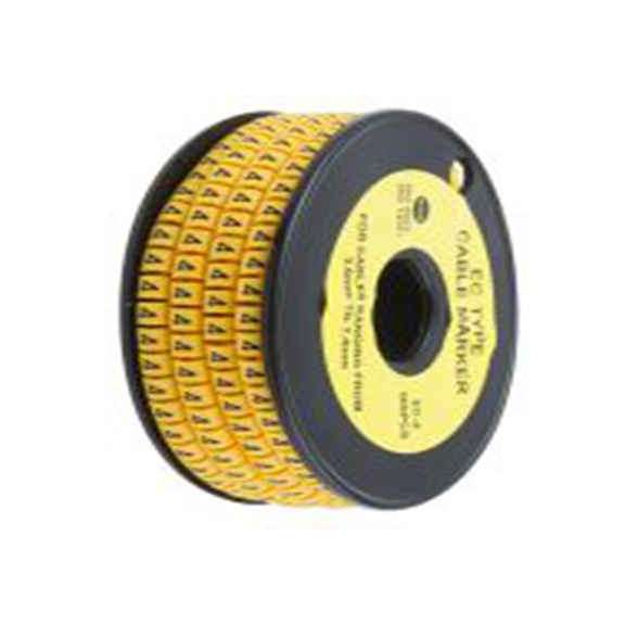 RS PRO,812-0941,RS PRO 防油 电缆标识, 滑动式固定 7.4 mm, 图例4 3.6 mm, 黑色 黄色, 5 mm, EC系列