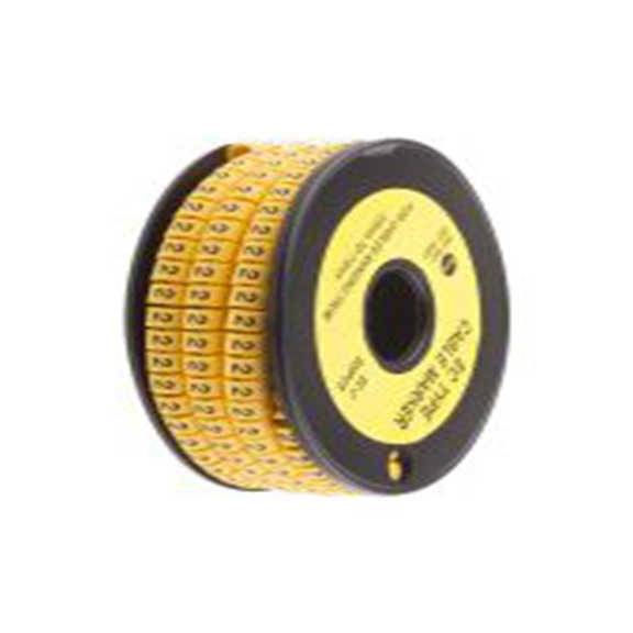 RS PRO,812-0944,RS PRO 防油 电缆标识, 滑动式固定 7.4 mm, 图例2 3.6 mm, 黑色 黄色, 5 mm, EC系列