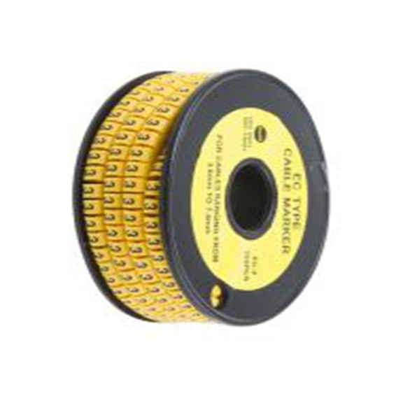 RS PRO,812-0947,RS PRO 防油 电缆标识, 滑动式固定 7.4 mm, 图例3 3.6 mm, 黑色 黄色, 5 mm, EC系列