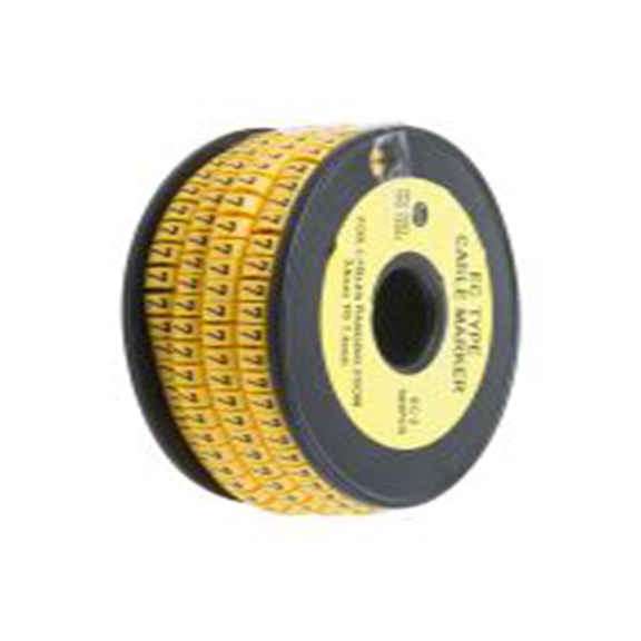 RS PRO,812-0957,RS PRO 防油 电缆标识, 滑动式固定 7.4 mm, 图例7 3.6 mm, 黑色 黄色, 5 mm, EC系列