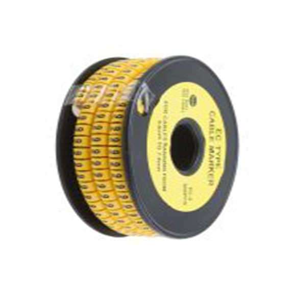 RS PRO,812-0969,RS PRO 防油 电缆标识, 滑动式固定 7.4 mm, 图例9 3.6 mm, 黑色 黄色, 5 mm, EC系列