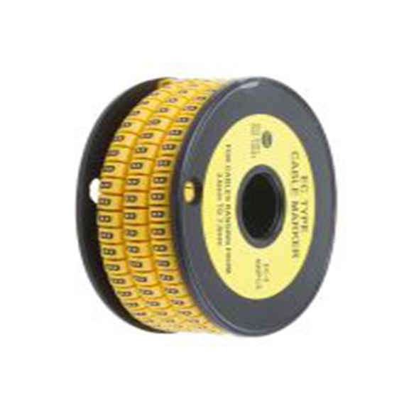 RS PRO,812-0972,RS PRO 防油 电缆标识, 滑动式固定 7.4 mm, 图例B 3.6 mm, 黑色 黄色, 5 mm, EC系列