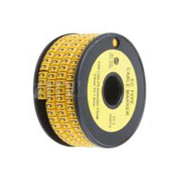 RS PRO,812-0975,RS PRO 防油 电缆标识, 滑动式固定 7.4 mm, 图例C 3.6 mm, 黑色 黄色, 5 mm, EC系列
