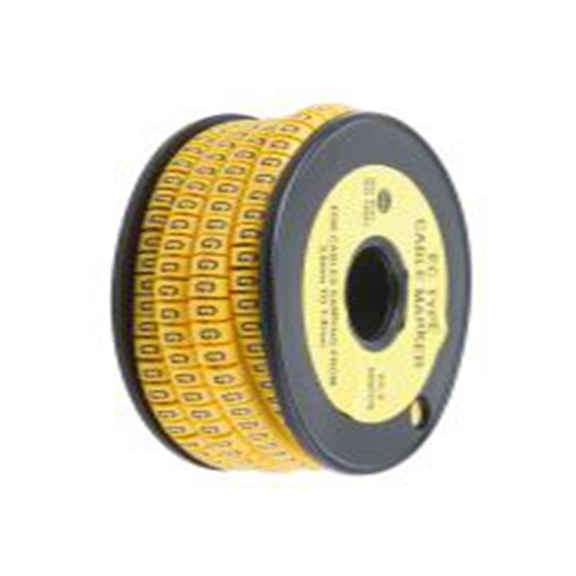 RS PRO,812-0985,RS PRO 防油 电缆标识, 滑动式固定 7.4 mm, 图例G 3.6 mm, 黑色 黄色, 5 mm, EC系列