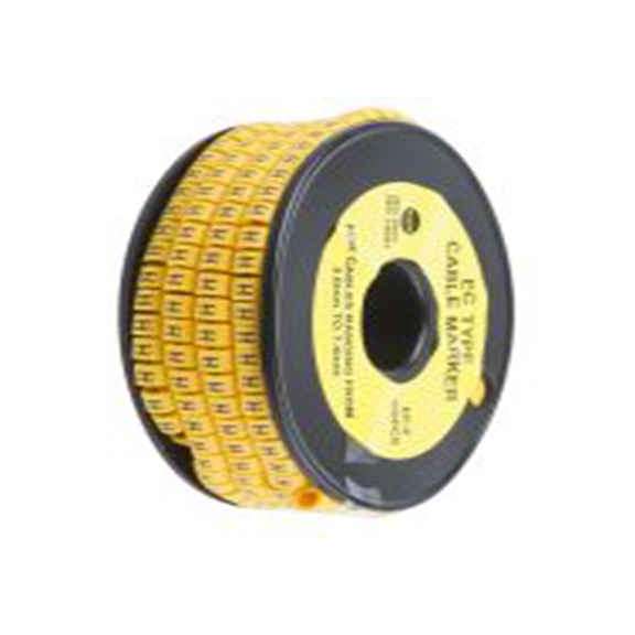 RS PRO,812-0994,RS PRO 防油 电缆标识, 滑动式固定 7.4 mm, 图例H 3.6 mm, 黑色 黄色, 5 mm, EC系列