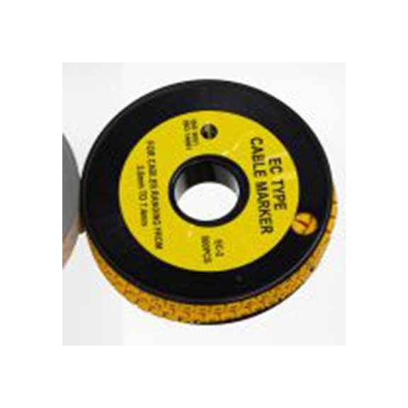 RS PRO,812-1045,RS PRO 防油 电缆标识, 滑动式固定 7.4 mm, 图例Y 形 3.6 mm, 黑色 黄色, 5 mm, EC系列